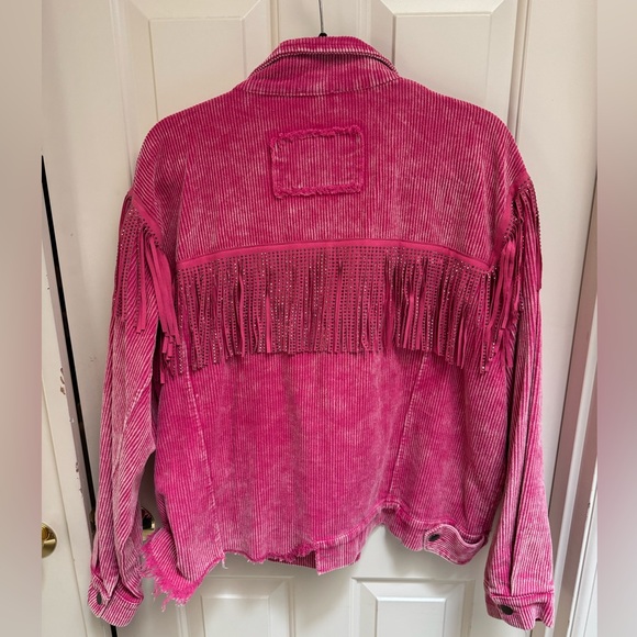 POL Pink Corduroy Fringe Jacket - Picture 7 of 7